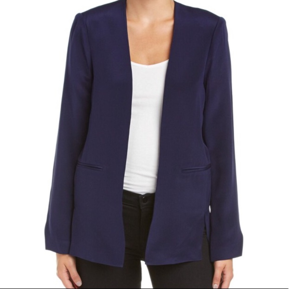 NWT Rebecca Minkoff Angelica Silk Blazer Navy