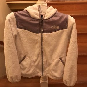White north face fluffy sweater