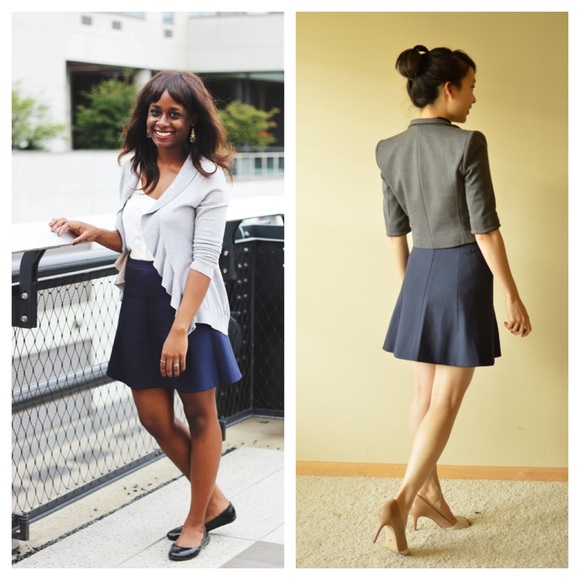 ❌SOLD!❌J. Crew / fluted skirt in double crepe navy - Picture 2 of 5