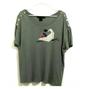 Elephant Grey Multi Marc Jacobs Top Birds Buttons