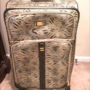 Nicole miller animal print luggage bag