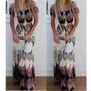 Crop top and maxi skirt combo