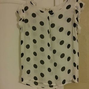 Sheer black and white blouse