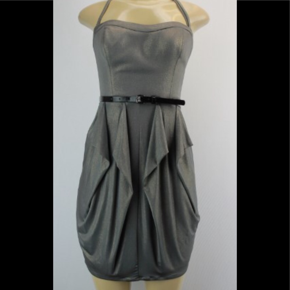 Jessica Simpson size 10 charcoal/gold dress