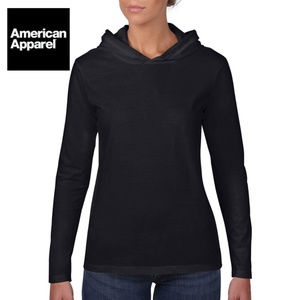 AMERICAN APPAREL Hoodie Tee Shirt Long Sleeve