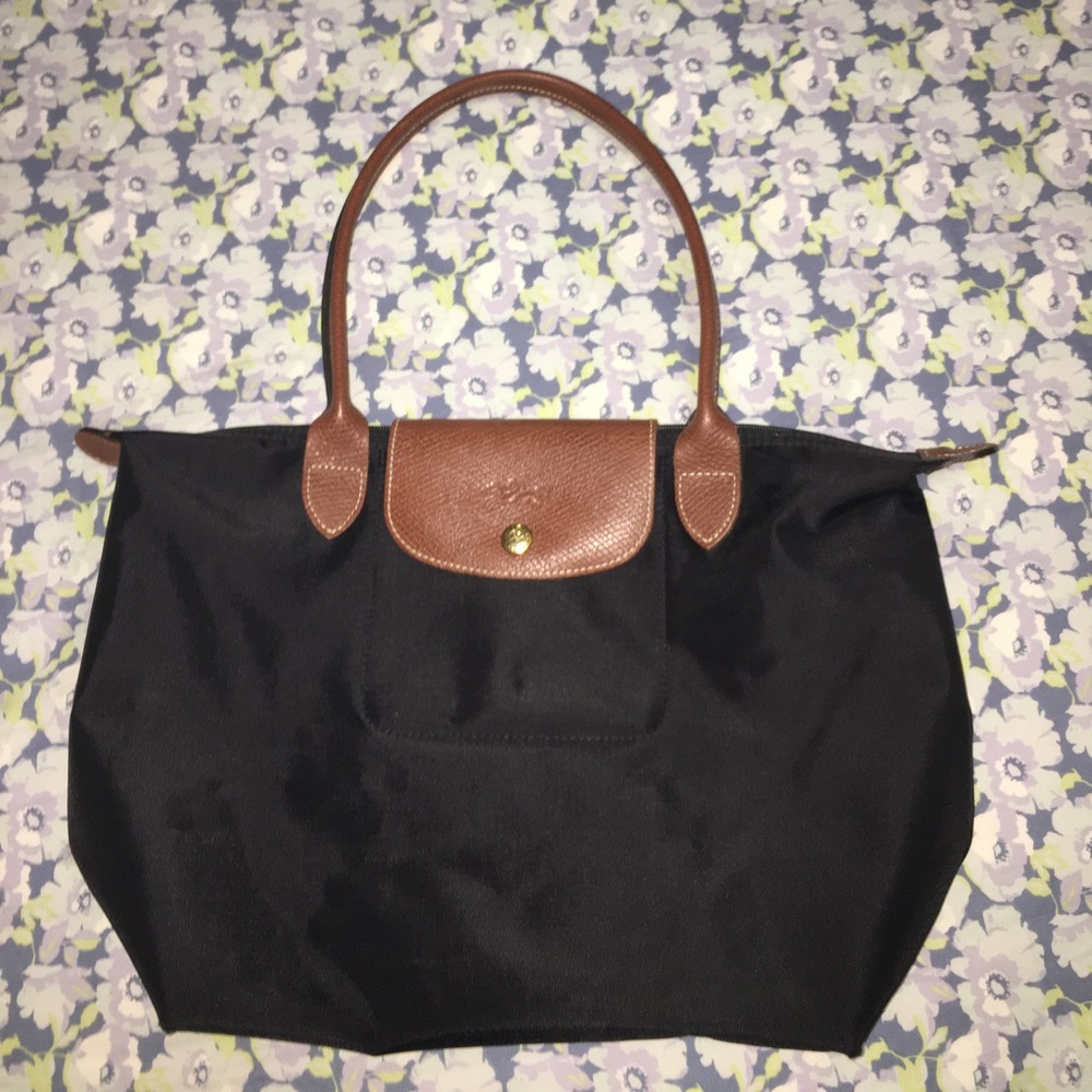 Longchamp Small Black Tote Long Handle