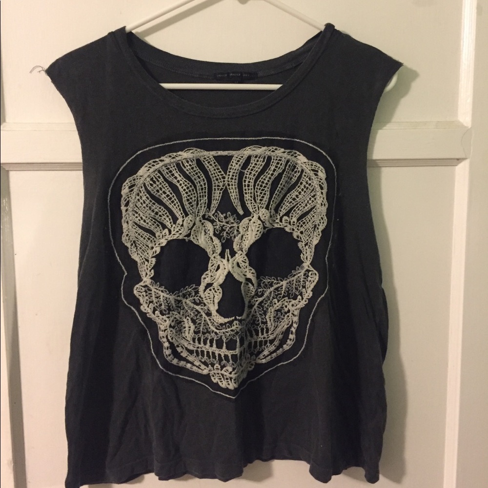 UO Truly Madly Deeply Skull Muscle Tee