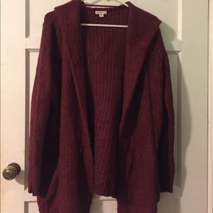 Merona Maroon Chunky Knit Cardigan