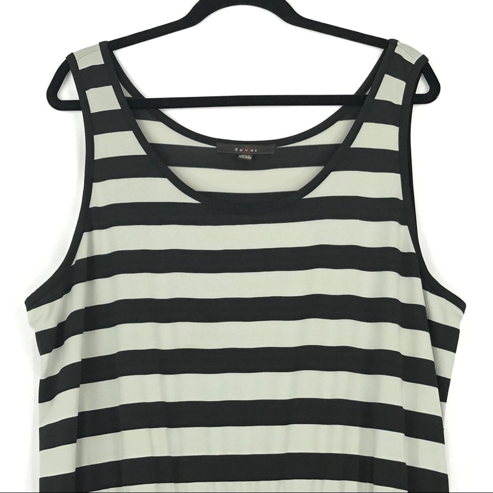 Black and white striped maxi dress