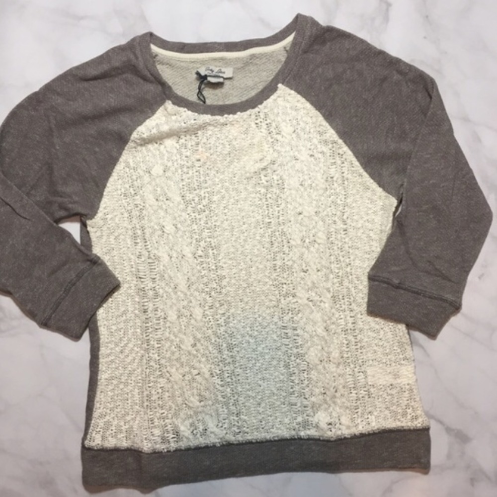 Lucky brand knit front sweatshirt