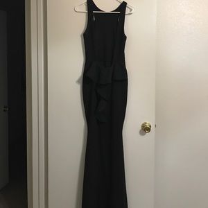 Black long dress open back