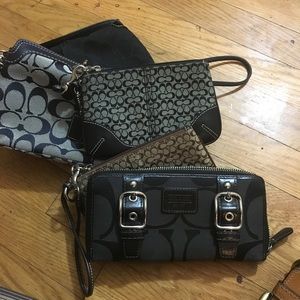 2 coach clutches, 2 coach wristlets & coach wallet
