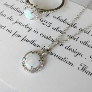 Solid 925 Silver Fire Opal Adjusted Necklace