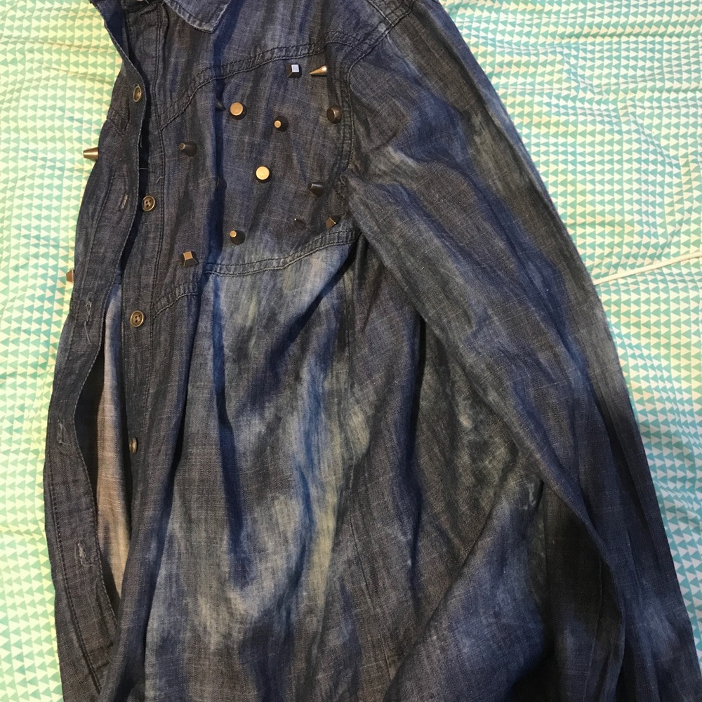 Oversized denim shirt
