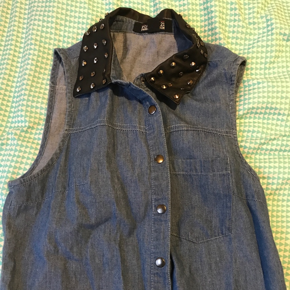 Denim stud shirt