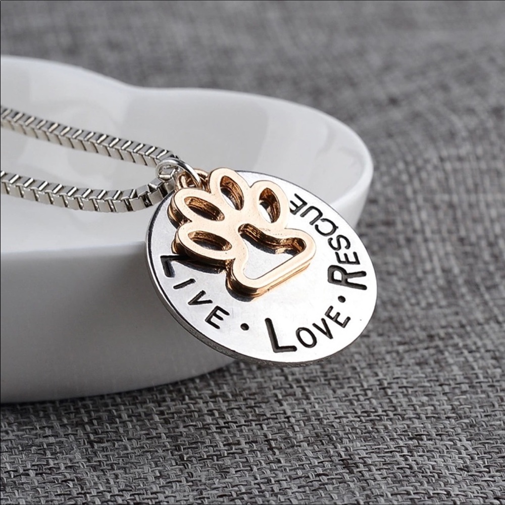 Live Love Rescue Pendant with 18inch chain