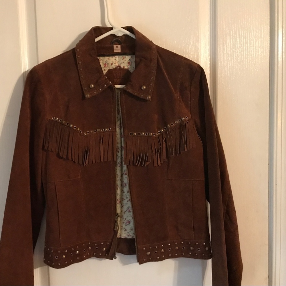 Fringe suede coat