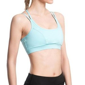Strappy wire free sports bra