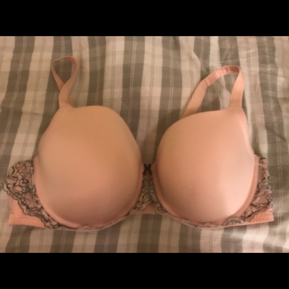 Pink and black lace t shirt bra 44 d