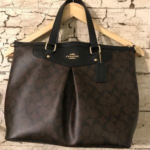 Coach Pleated Signature Peyton Tote Purse