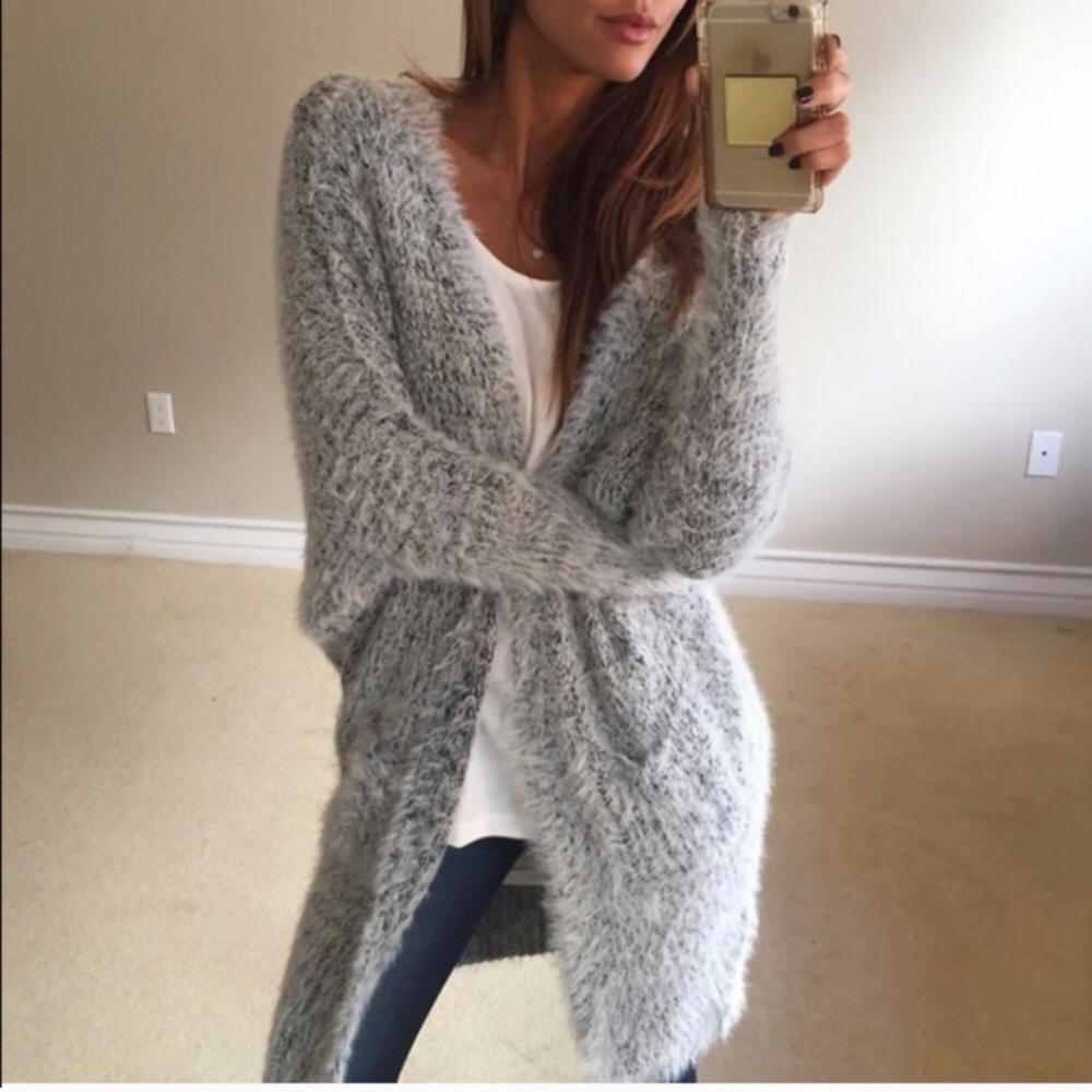 Fuzzy grey sweater