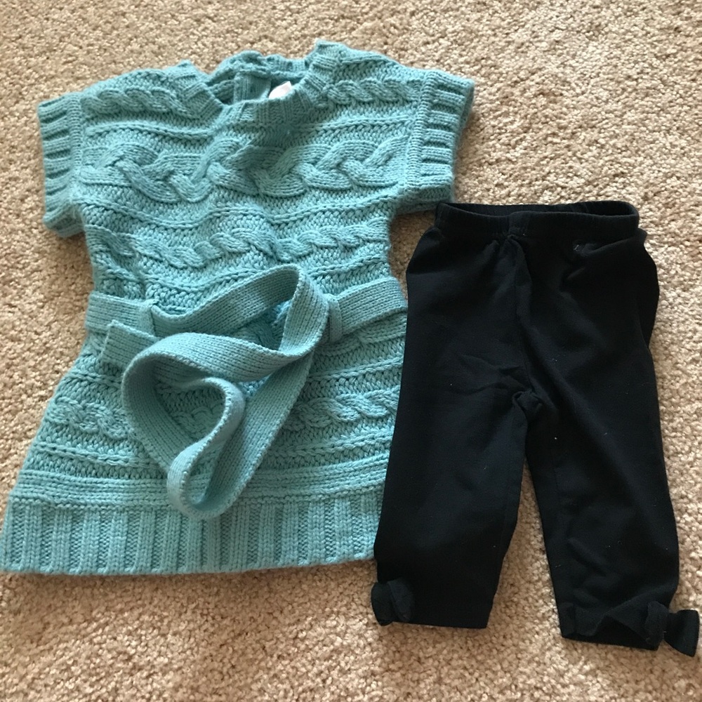 Janie and Jack sweater dress and leggings