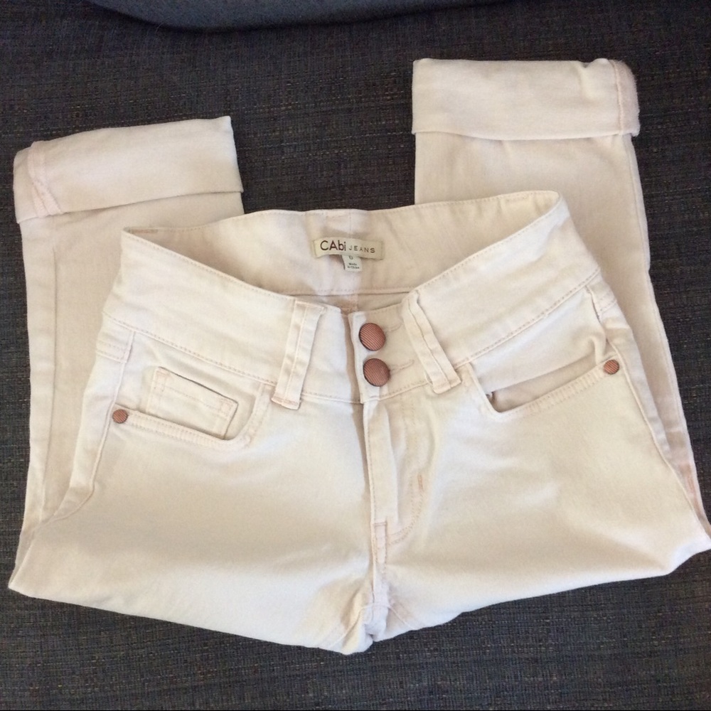 CAbi Jeans  Cream Capris Size 0