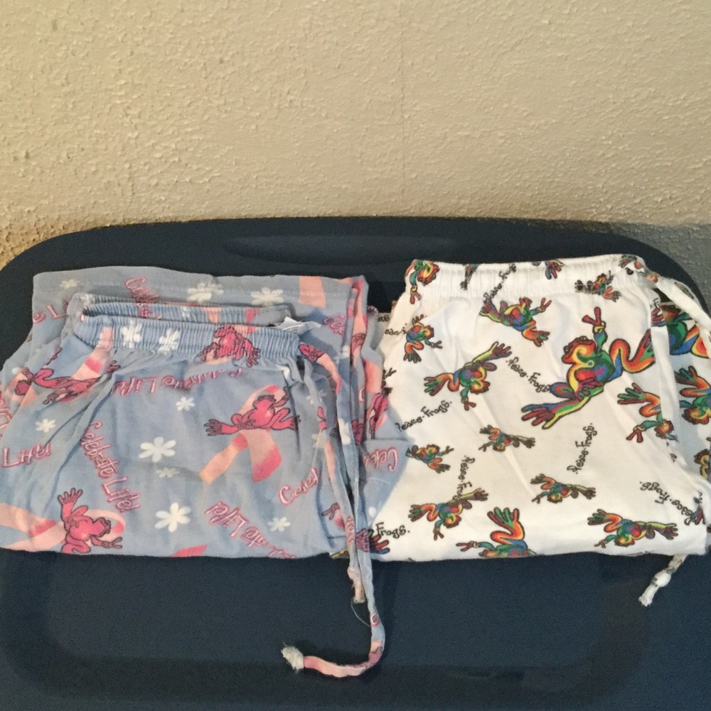 2 pair women's peace frog lounge pants
