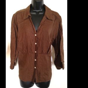 Talbots Womens 18w Pure Irish Linen Shirt  Blouse