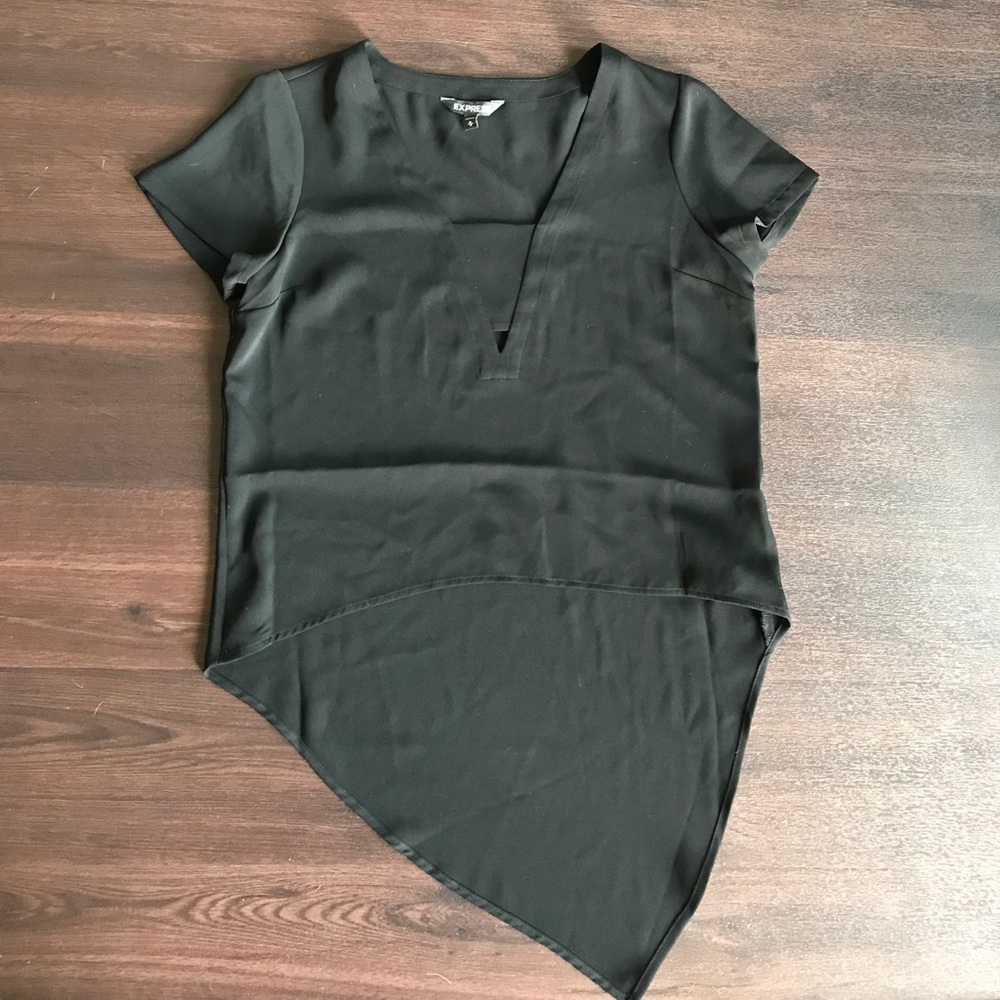 Black high-low dress shirt