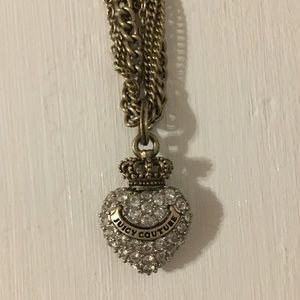 Juicy Couture Pave Crystal Heart Necklace