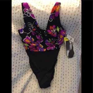 NWT One Piece Bathing Suit Size 12 with Longitude