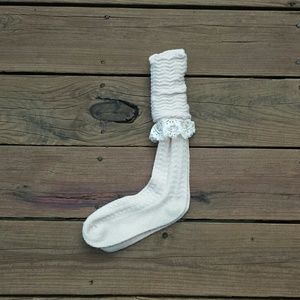 Knitted Boot Sock with Lace