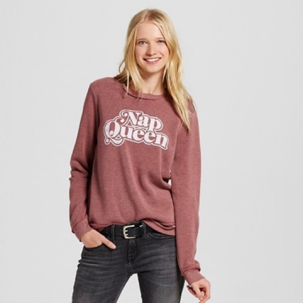 👑"Nap Queen" Burgundy Crew Neck Sweatshirt👑