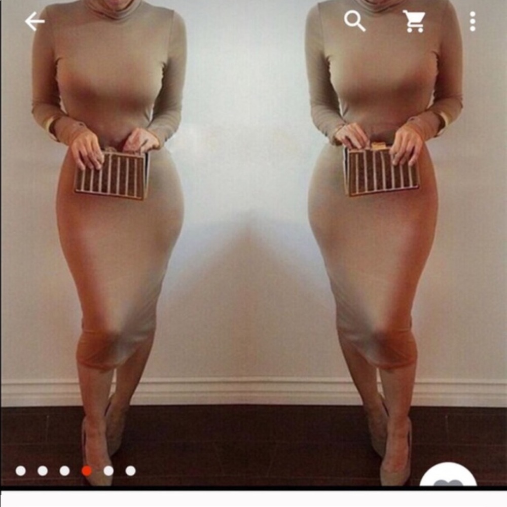 Bodycon dress in black or nude