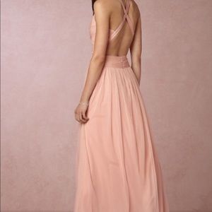 BHLDN Edith Dress Blush Bridesmaid Wedding Tulle