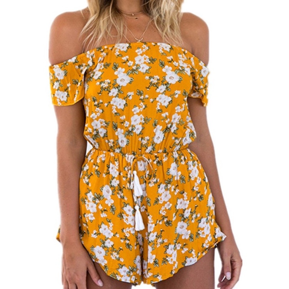 yellow flowery romper