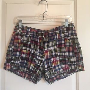 J. Crew patchwork madras shorts - size 0