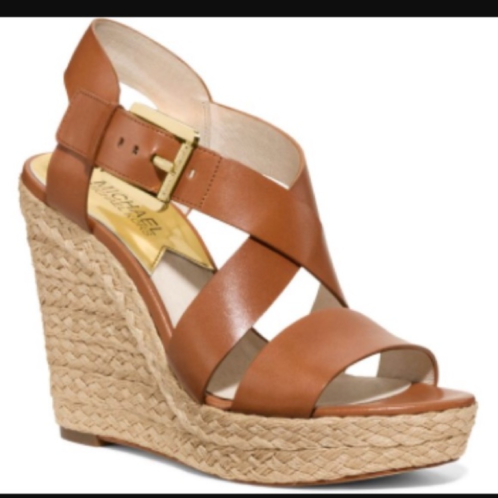 Michael Kors Leather Wedge Size 8
