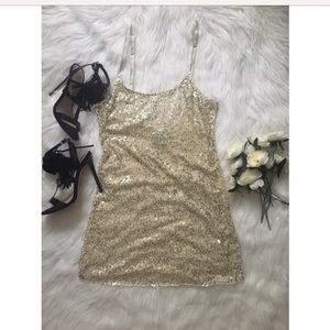 Reposh. Gold sequins free people dress.