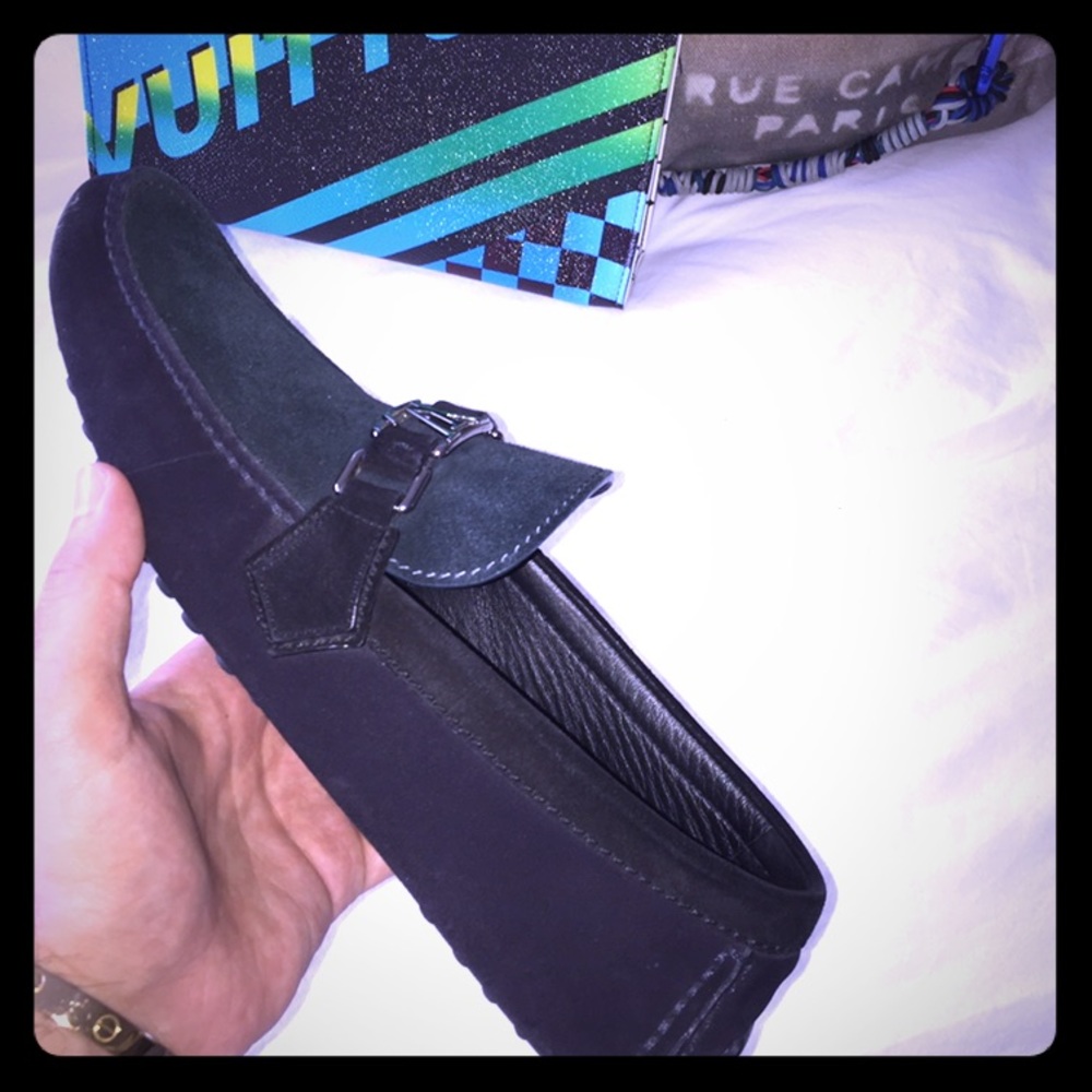 Louis Vuitton loafer 2 tone blue swade size 10.5