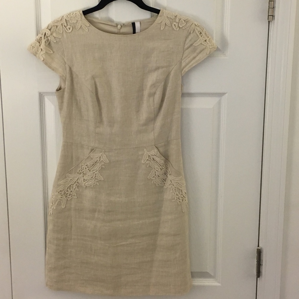 [Kensie] Cap Sleeve Linen Mini Dress