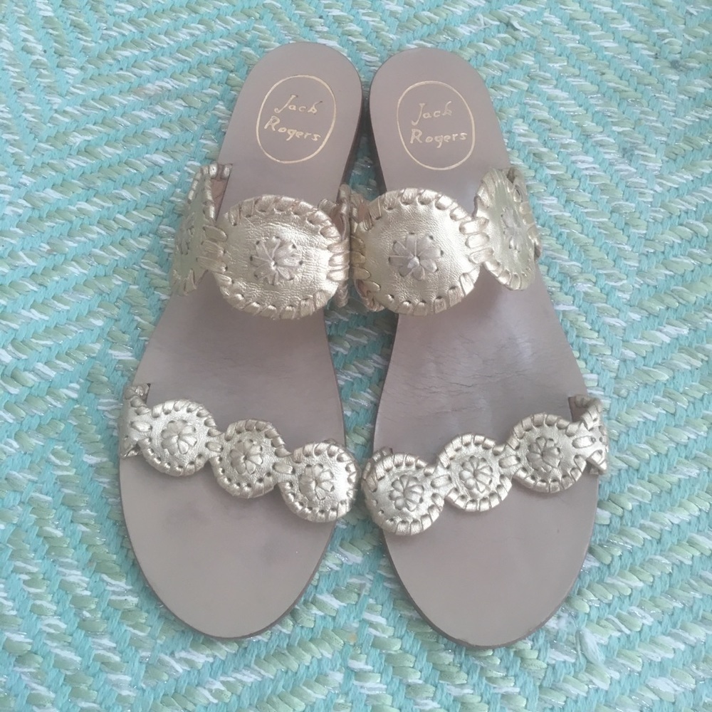 Jack Rogers Gold Flats