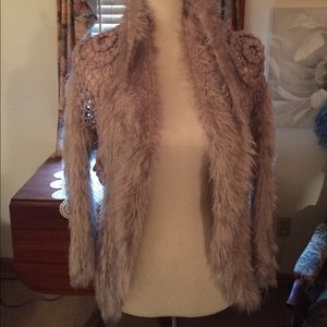 Dressy Taupe Mohair cardigan