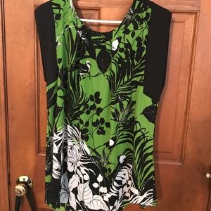 Beautiful black, green, and white blouse