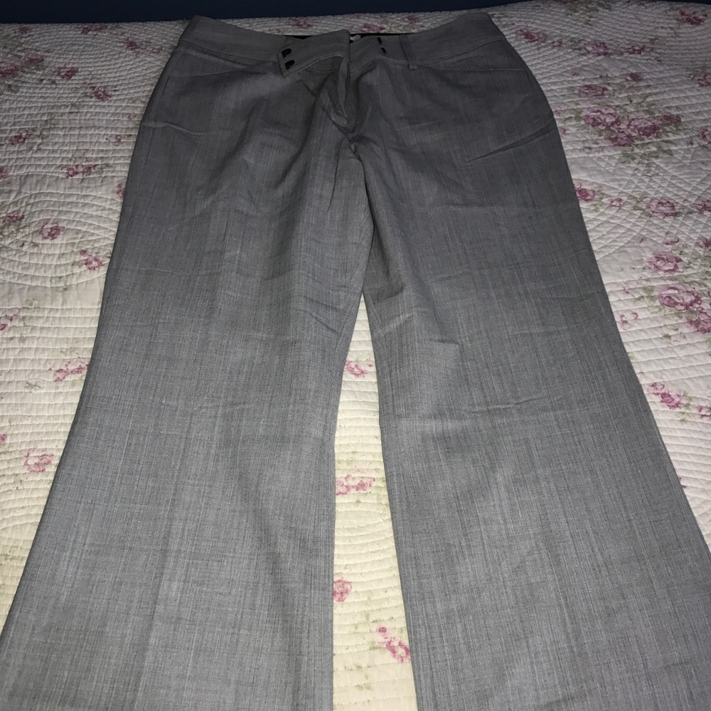 Grey wide leg women's trousers