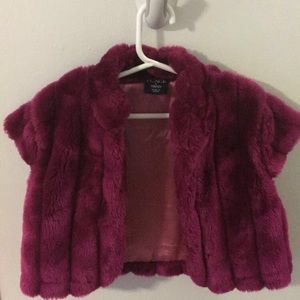 The Children's Place Burgundy Faux Fur Vest L