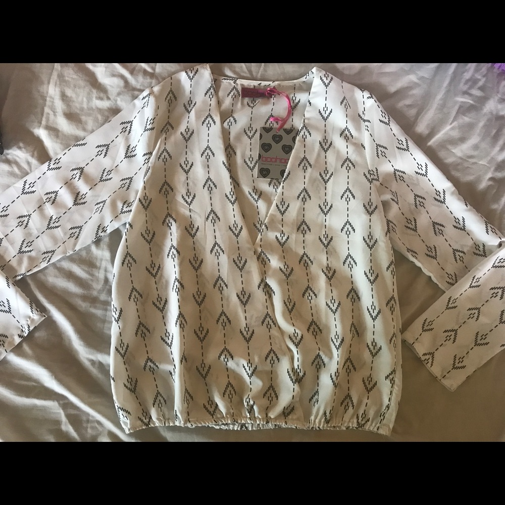 Black and White Blouse