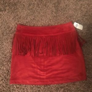 Faux Suede Mini Skirt