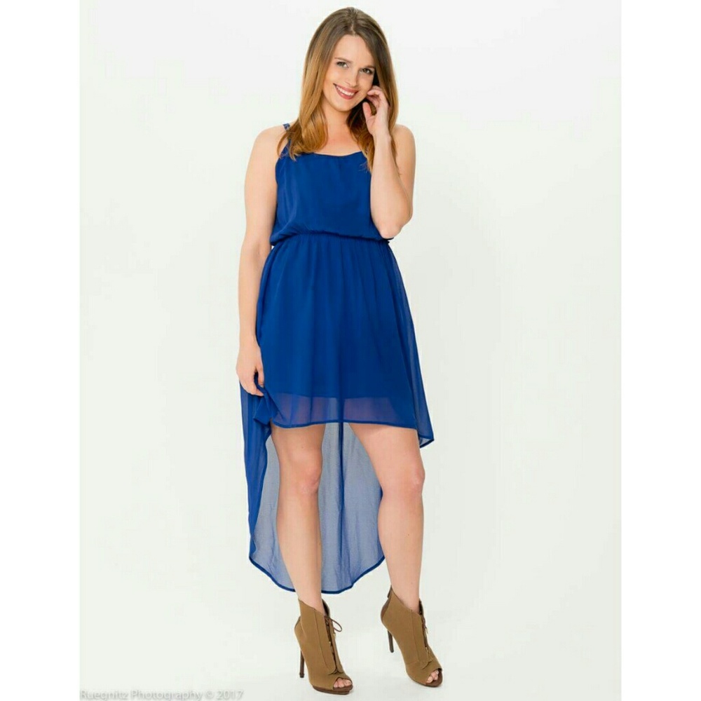Forever 21 blue high low dress